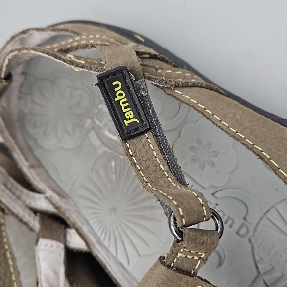 JAMBU T-Strap Leather Memory Foam Women 7.5 sandals - Picture 2 of 9